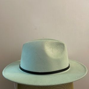 Mint/seafoam green adjustable flat brim fedora